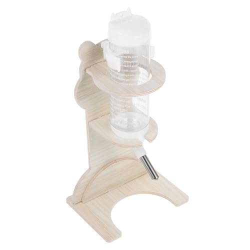 KOMBIUDA Hamster Wasserflaschenhalter aus Holz mit Ständer Auslaufsicherer Trinkflasche für Kleine Haustiere Wie Hamster Igel und Chinchillas Platzsparend und Stabil von KOMBIUDA