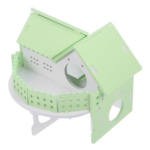 KOMBIUDA Hamsterhaus aus Natürlichem Holz Mehrkammeriges Versteckspielzeug für Hamster und Nagetiere Robustes Käfigzubehör für Sicheres Verstecken und Nestbau Geeignet für Kleine Haustiere von KOMBIUDA