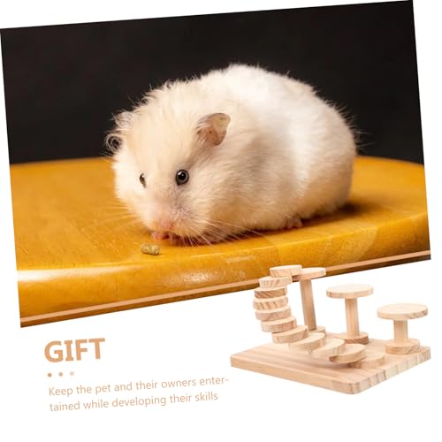 KOMBIUDA Hamsterleiter aus Holz für Kleine Nager Kletterplattform und Spielplatz Geeignet für Hamster Meerschweinchen Ratten und Andere Kleintiere Stressreduzierendes Kauspielzeug für von KOMBIUDA