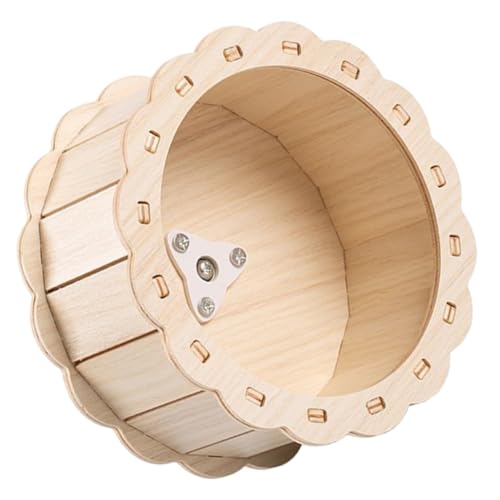 KOMBIUDA Hamsterrad Holz Sonnenblume Laufrad Leise Geräuscharm für Hamster Eichhörnchen Igel Kleintiere Bewegung Fitness Ständerlos von KOMBIUDA