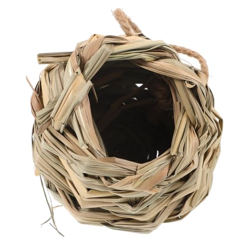 KOMBIUDA Handgewebtes Hamster Versteck aus Naturstroh Gemütliches Vogelhaus für Kleine Tiere Atmungsaktiv und Warm für Drinnen und Draußen von KOMBIUDA