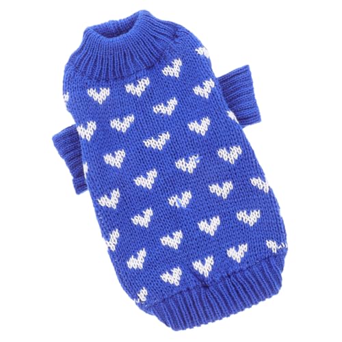 KOMBIUDA Herzgemusterter Hundepullover XL Gestrickt Warm und Bequem Geeignet für Kleine bis Mittelgroße Hunde Winter-hundekostüm für Alltag Party und Fotoshootings von KOMBIUDA