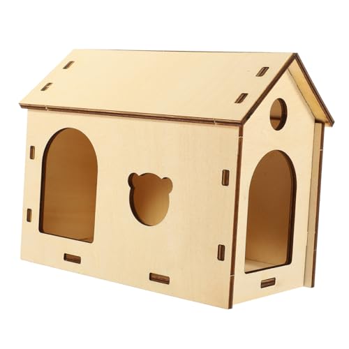 KOMBIUDA Holz Hamsterhaus DIY Selbstmontage Robustes Haustierzubehör Vielseitiges Versteck und Schlafhaus für Hamster und Chinchillas Natürliches Sicheres Material Langlebig und KOMBIUDA Holz Hamsterhaus DIY Selbstmontage Robustes Haustierzubehör Vielseitiges Versteck und Schlafhaus für Hamster und Chinchillas Natürliches Sicheres Material Langlebig und von KOMBIUDA