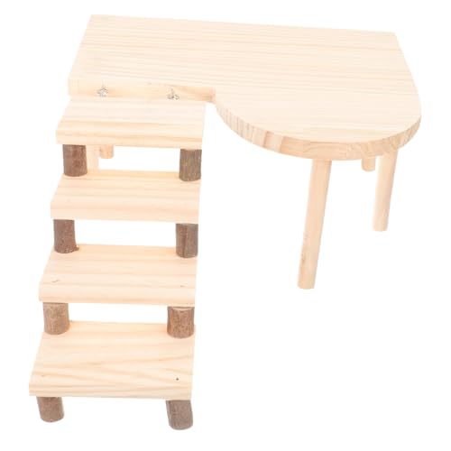 KOMBIUDA Holz Hamsterspielzeug mit Kletterleiter Natürliche Kauplattform für Hamster Käfig Fördert Bewegung Koordination und Zahnpflege Vielseitiges Nagetierspielzeug für Kleine Nager von KOMBIUDA