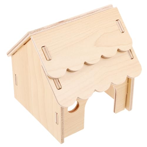 KOMBIUDA Holz Kleintierhaus Hamster Versteck mit Rückzugsfunktion Natürliches und Spielhaus für Hamster Meerschweinchen Rennmäuse und Weitere Kleine Haustiere Langlebiges Holzspielzeug von KOMBIUDA