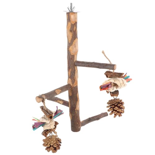 KOMBIUDA Holz Papageien Sitzstange Vogelstand mit Kauspielzeug Natürliches Holz für Wellensittiche Nymphensittiche Papageien Robust rutschfest Einfach zu Montieren als Käfigzubehör und KOMBIUDA Holz Papageien Sitzstange Vogelstand mit Kauspielzeug Natürliches Holz für Wellensittiche Nymphensittiche Papageien Robust rutschfest Einfach zu Montieren als Käfigzubehör und von KOMBIUDA