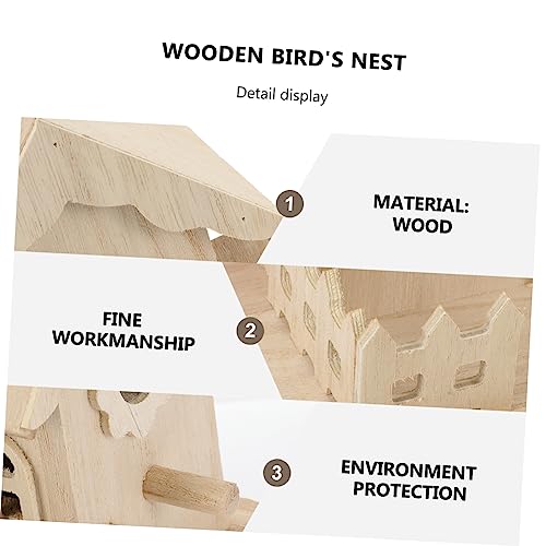 KOMBIUDA Holz Vogelhaus Nistkasten aus Massivem Holz Handgefertigt Warmes Design Wetterfest für Garten und Kleine Singvögel Dekorativ und Funktional als Nistplatz und von KOMBIUDA