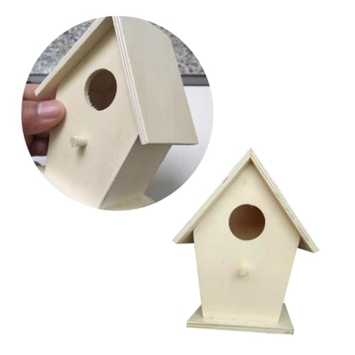 KOMBIUDA Holz Vogelhaus zum Aufhängen Naturbelassenes Nistkasten für Gartenvögel Wetterfestes Outdoor Vogelhaus mit Sichtfenster für Singvögel und Kleine Tiere Einfach zu Montieren von KOMBIUDA