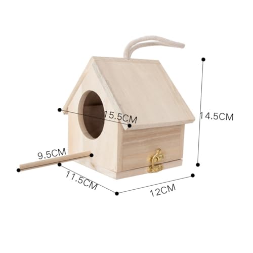 KOMBIUDA Holz Vogelhaus zum Aufhängen mit Haken Robustes Hölzernes Vogel Nest für Kleine Vögel Wetterfestes Vogelhäuschen als Schlaf Nistplatz für Garten Balkon und Haustiere von KOMBIUDA