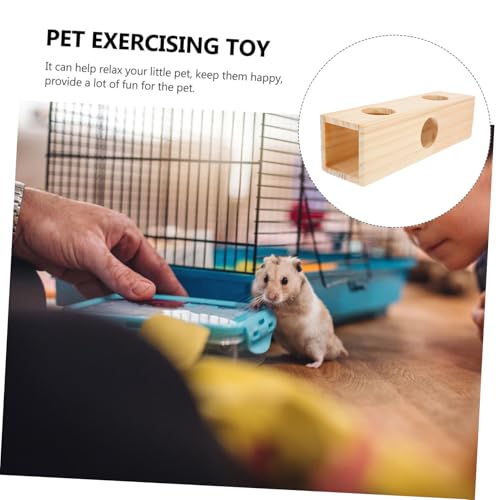 KOMBIUDA Holz tunnelspielzeug für Kleintiere Widerstandsfähig gegen Beißen und Kratzen Sicher mit Glatten Kanten Idealer Hamster Mäuse Spielplatz für Tägliche Bewegung und Entspannung von KOMBIUDA
