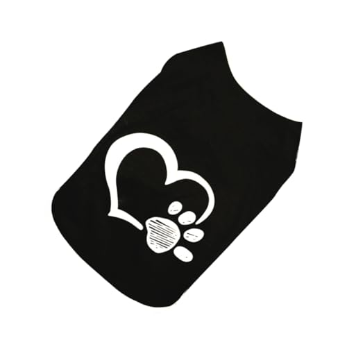 KOMBIUDA Hundeweste mit Herz Pfotenmuster Atmungsaktiv Bequem und Strapazierfähig für Frühling und Sommer Geeignet für Kleine Hunde für Spaziergänge Partys und Fotosessions von KOMBIUDA