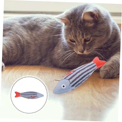 KOMBIUDA Interaktives Katzenspielzeug Plüsch Fisch mit Katzenminze Langlebig zum Kauen und Fördert Bewegung und Aktivität für Katzen und Kätzchen Spielerische Unterhaltung für Haustiere von KOMBIUDA