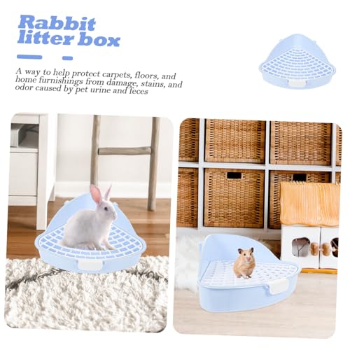 KOMBIUDA Kaninchen Ecktoilette mit Fall Design Langlebiges Kunststoff Kleintier Töpfchen für Kaninchen Meerschweinchen Hamster Geruchlose Leicht zu Reinigende Tier Toilette Kompakt und von KOMBIUDA