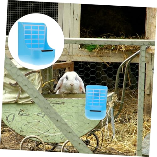 KOMBIUDA Kaninchen Futternapf und Gras Halter aus Robustem Kunststoff Praktischer Futterspender mit Flachem Boden und Offenem Design Geeignet für Käfige Verhindert Futterverschwendung von KOMBIUDA