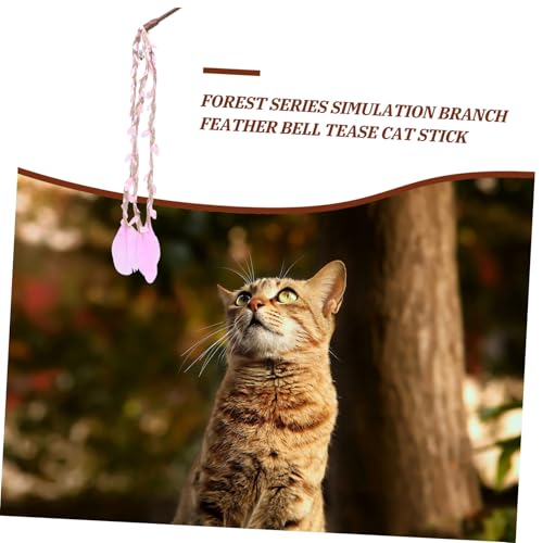 KOMBIUDA Katzen spielangel mit Realistischem AST Design Interaktives Katzenspielzeug mit Federn und Glocke Fördert Aktivität und Bindung Geeignet für Katzen Geschenk für Katzenliebhaber von KOMBIUDA