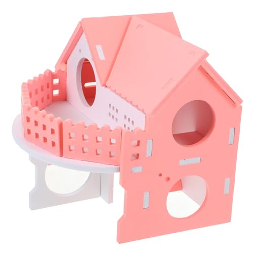 KOMBIUDA Kleintierhaus aus Verschleißfestem Material Doppellagiges Hamster und Meerschweinchenversteck Komfortables Spiel und Schlafhaus für Zwerghamster Rennmäuse und Chinchillas Weiß von KOMBIUDA