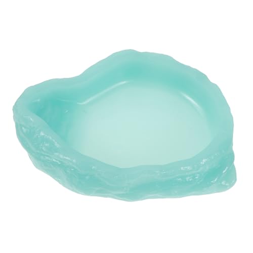 KOMBIUDA Leuchtende Reptilien Wasserschale aus Robustem Resin rutschfeste Futterschale für Schildkröten und Eidechsen Langlebige Näpfe Wassernapf für Terrarien Mittelgroß Nachtaktive von KOMBIUDA