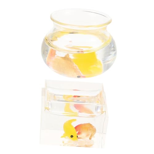 2 Stück Miniatur-fischgläser Miniatur-aquarium Miniatur-goldfischbecken Puppenhaus-ornamente Für Miniaturgarten Und Tiny House-dekorationen von KOMBIUDA