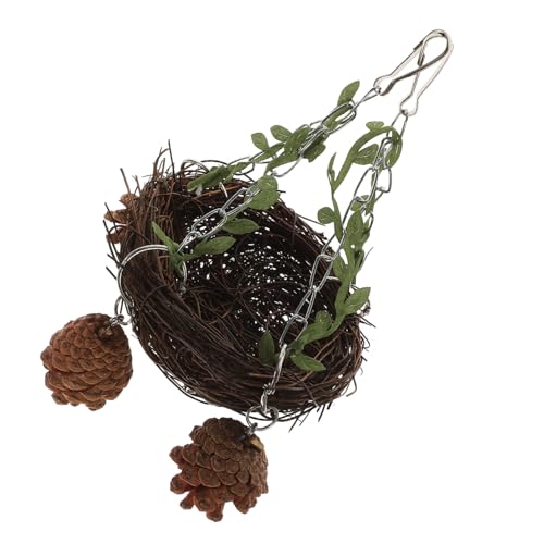 KOMBIUDA Natürliches Rattan Vogel Nest in Klein Mittel Groß Robust Kauspielzeug und Ruheplatz für Papageien im Käfig Fördert Balance Koordination und Beschäftigung für Vögel von KOMBIUDA