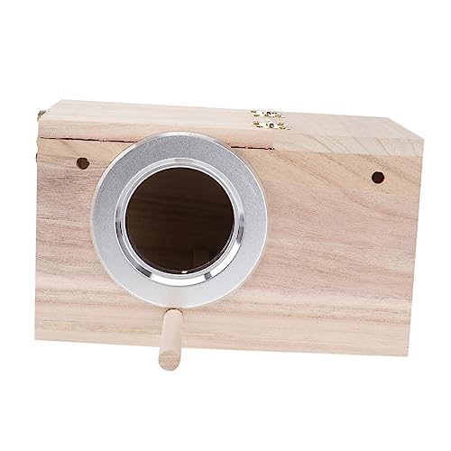 KOMBIUDA Papagei Zuchtbox Holz mit Sichtfenster Wetterfester Nistkasten für Kleine Vögel und Sperlingspapageien Natürlicher Brutplatz Schützt vor Wind und Räubern Langlebiger Vogelhalter von KOMBIUDA