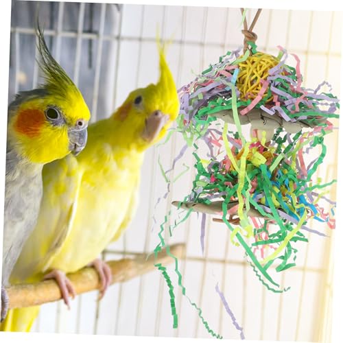 KOMBIUDA Papageienspielzeug Kauspielzeug mit Aufhängehaken Langlebiges Natürliches für Wellensittiche und Papageien Doppellagiges Futter Beschäftigungsspielzeug zur Vogelkäfig Dekoration von KOMBIUDA