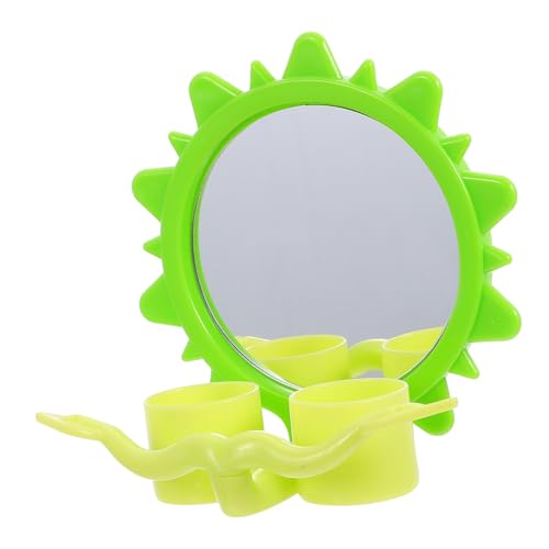 KOMBIUDA Parrot Futter Trinkbecher Spiegel und Sitzstange Hängendes Vogelspielzeug zur Fütterung und Beschäftigung von Papageien und Ziervögeln Einfach Aufzuhängen Befüllen von KOMBIUDA