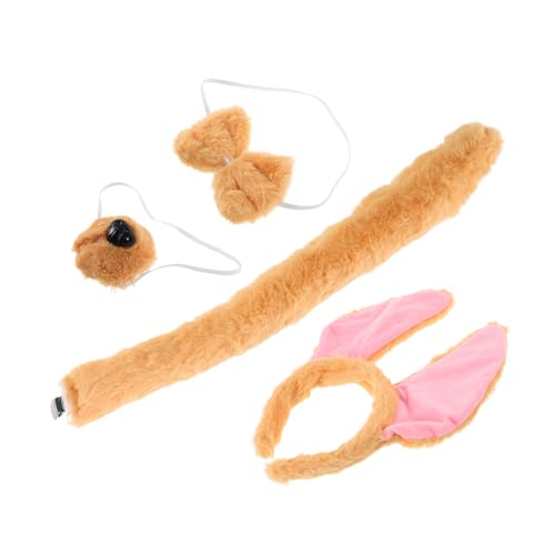 KOMBIUDA Plüsch Kopfbedeckung mit Biegsamen Ohren Nase und Fliege für Erwachsene Tier Cosplay Zubehör für Halloween und Partys KOMBIUDA Plüsch Kopfbedeckung mit Biegsamen Ohren Nase und Fliege für Erwachsene Tier Cosplay Zubehör für Halloween und Partys von KOMBIUDA