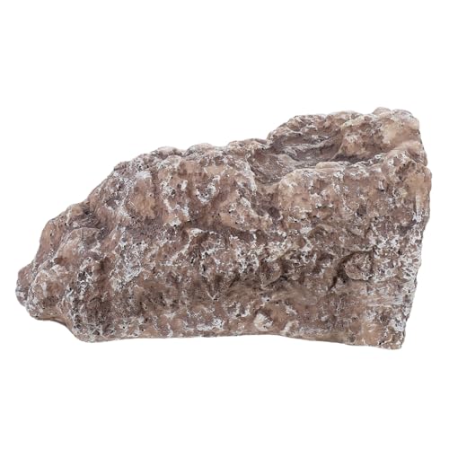 KOMBIUDA Reptilien Versteck Höhle Resin Felsen Unterschlupf Terrarium Dekoration für Eidechsen Frösche Schildkröten Schlangen mit Kletter und Ruheplattform Pflegeleicht Sicher Mittelgroß von KOMBIUDA