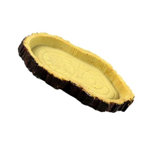 KOMBIUDA Reptilien futternapf aus Resin mit Natürlichem Baumrinden Design Sicherer Futter Wasserspender für Schildkröten Eidechsen und Amphibien Praktischer Zufällige Farbe Zufällige Farbe von KOMBIUDA