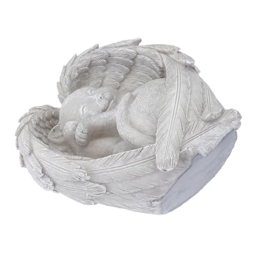 KOMBIUDA Resin Katzen Gedenkstein mit Wetterfeste Grabmarkierung für Haustier Gartenfigur zur Erinnerung an Katze Dekorative Tier Skulptur für Garten von KOMBIUDA