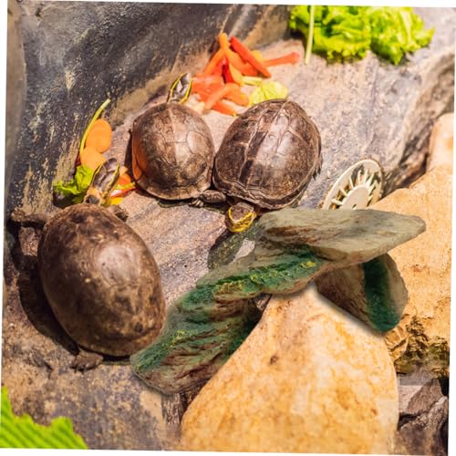 KOMBIUDA Schildkröten Kletterfelsen aus Resin Große Reptilien Basking Plattform Natürlicher Look Terrarium Dekoration und Versteck für Box Turtle Habitat und Reptilien Gehege Zubehör von KOMBIUDA