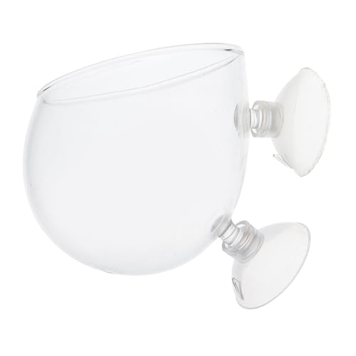 KOMBIUDA Transparente Reptilien Wasserschale mit Saugnapf Anti Flucht Futter Wassernapf für Echsen und Chamäleons Langlebig Platzsparend Geeignet für Terrarien und Haustierhaltung von KOMBIUDA