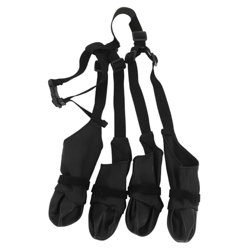 KOMBIUDA Verstellbare wasserdichte Hundestiefel für Kleine und Mittelgroße Hunde rutschfeste Pfotenschuhe mit Gummisohlen für Winter und Schneespaziergänge Outdoor von KOMBIUDA