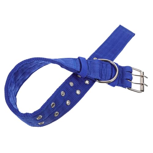 KOMBIUDA Verstellbares Hundehalsband aus Baumwollfaser Robustes Bequemes für Hunde und Dekorativer Einstellbarer Haustier Choker Blau XL von KOMBIUDA
