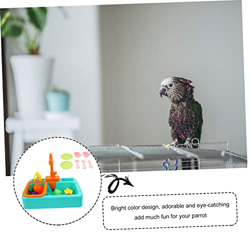 KOMBIUDA Vogelbadewanne für Papageien mit Automatischem Wasserhahn Vogelbad mit Fließendem Wasser Multifunktionale Badewanne für Wellensittiche und Mittelgroße Vögel Pflegt Haut und von KOMBIUDA