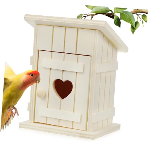 KOMBIUDA Vogelhaus Aus Holz Vogelhütte Nistkasten Für Kleinvögel Garten Vogelnest Blanko Zum Bemalen Robuste Konstruktion Für Außeneinsatz von KOMBIUDA
