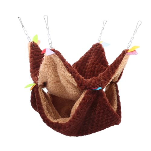 KOMBIUDA Warmer Doppelter Lagen Hängematte für Kleintiere Gemütliches Schlaf und Spielbett für Chinchillas Meerschweinchen und Hamster Leichte Hochwertige Baumwoll Hängematte für Käfige von KOMBIUDA