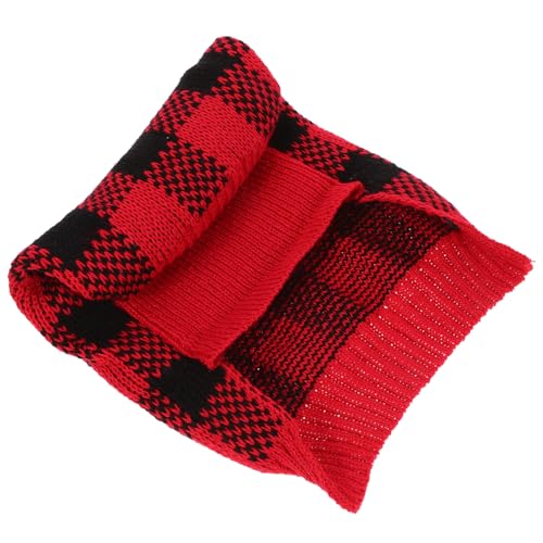 KOMBIUDA Warmer Kariert Gestrickter Hundepullover aus Weichem Acrylfasermaterial mit Hohem Kragen und Elastischem Rückenteil Speziell für Kleine Hunde und Katzen Winterkleidung und von KOMBIUDA