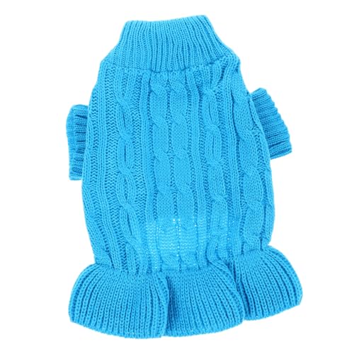 KOMBIUDA Warmer Rollkragen-hundepullover für Kleine Hunde Weicher Dehnbarer Strickpullover Komfortable Haustierkleidung für Kalte Wintertage Modische Hundeweste in Hellblau für Draußen und von KOMBIUDA