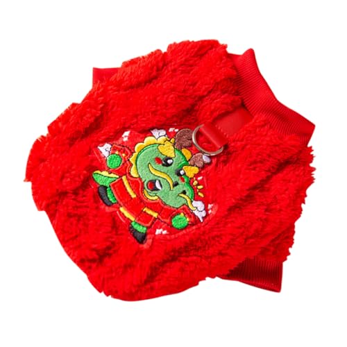 KOMBIUDA Winter Hundepullover S Weiches Atmungsaktives Material mit Niedlichem Chinesischem Drachenmotiv Festliches Haustierkostüm für Kleine Hunde Bequem Hautfreundlich Waschbar Vielseitig von KOMBIUDA