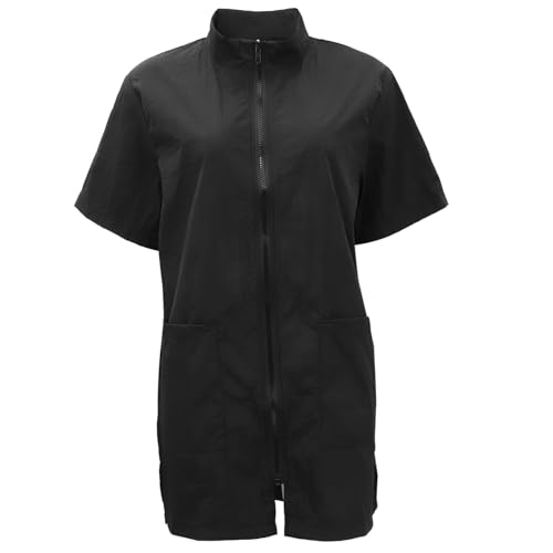 KOMBIUDA wasserdichte Pet Cosmetologist Uniform aus Nylon Antistatische Schürze für Haustierpflege Pflegekleidung für Hund und Katze Mittelgroß Schwarz für Salon und Zuhause von KOMBIUDA