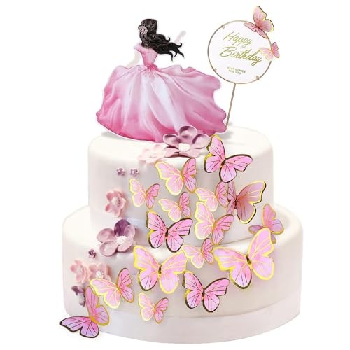 KOMUNJ 30 Stück Kuchendekorationen Schmetterling 3D Kuchendekoration Ornament Schmetterling Dekoration Einsatz Tortendeko Schmetterling Set Kuchendekoration Geburtstag Party Rosa KOMUNJ 30 Stück Kuchendekorationen Schmetterling 3D Kuchendekoration Ornament Schmetterling Dekoration Einsatz Tortendeko Schmetterling Set Kuchendekoration Geburtstag Party Rosa von KOMUNJ