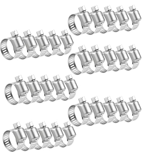 KOMUNJ 30 Stück Schlauchschellen, Kabelklemmen, Rohrschellen aus Edelstahl 304 16-25 mm, verstellbare Schlauchschellen geeignet für die meisten Wasserschläuche, Haus, Garten, Waschmaschine von KOMUNJ