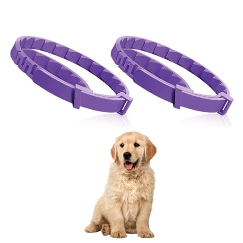 KOMUNJ Beruhigungshalsband für Hunde, 2 Pack Verstellbares Calming Collar for Dogs, Beruhigende Halsbänder Größenverstellbares Hundhalsband Lindern Sicher Wasserdicht für Kleine Mittelgroße Große Hund von KOMUNJ