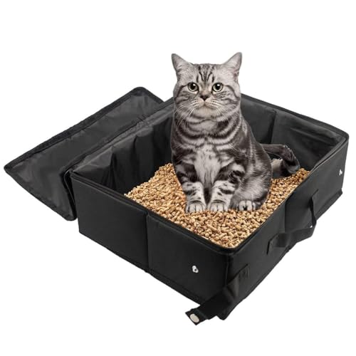 KOMUNJ Faltbare Katzentoilette,Faltbare Tragbare Katzentoilette,wasserdichte Katzentoiletten,Faltbare Tragbare Katzentoilette mit Deckel und Griff, für Kleine und Mittelgroße Katzen KOMUNJ Faltbare Katzentoilette,Faltbare Tragbare Katzentoilette,wasserdichte Katzentoiletten,Faltbare Tragbare Katzentoilette mit Deckel und Griff, für Kleine und Mittelgroße Katzen von KOMUNJ