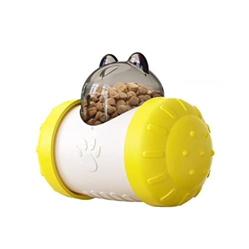 KOMUNJ Haustiere Leckerli Ball, Lernspielzeug für Hunde, Tumbler-Hundespielzeug, Wird verwendet, um die Intelligenz von Katzen und Hunden zu füttern und zu trainieren (Gelb) von KOMUNJ
