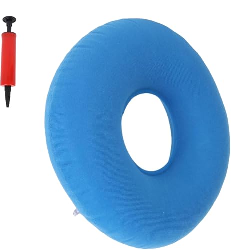KOMUNJ Orthopädisches rundes aufblasbares Steißbein Donut mit Pumpe, Hämorrhoidenkissen für Hämorrhoiden, Ischiasnerv, Dekubitus, Steißbeinschmerzen, Schwangerschaft von KOMUNJ