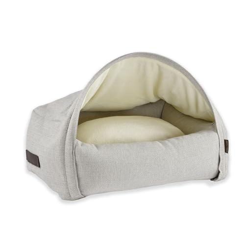 KONA CAVE® Designer Hundehöhle mit Abnehmbarer Abdeckung - Größe Klein - Creme von KONA CAVE