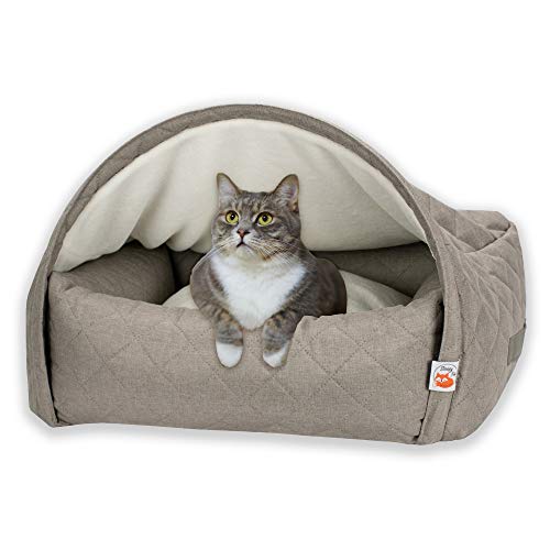 Sleepy Fox® Kuschelhöhle für Katzen, gesteppte Kollektion, Beige von KONA CAVE