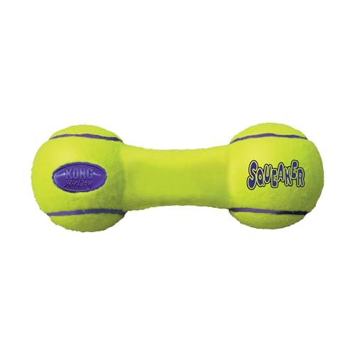 KONG – AirDog Squeaker Dumbbell – Quietschendes, Federndes Apportierspielzeug aus Tennisballmaterial – Für Mittelgroße Hunde KONG – AirDog Squeaker Dumbbell – Quietschendes, Federndes Apportierspielzeug aus Tennisballmaterial – Für Mittelgroße Hunde von KONG